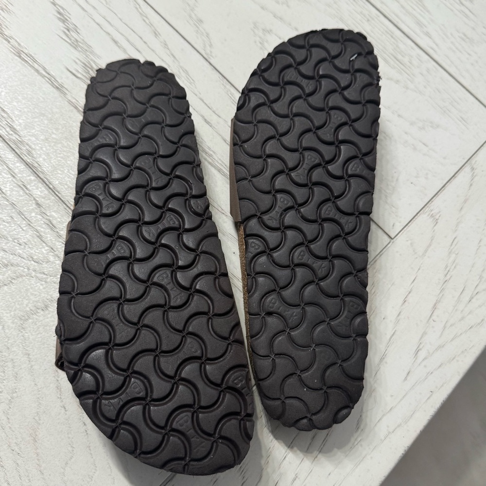 Birkenstock Men's Dark Brown Slide Sandals - Picture 2 of 8